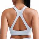 RUNNING GIRL Sports Bras for Women, Medium Support Molded Cup Womens Sports Bras with Sewn in Pads Racerback Workout Yoga Bra(3113 Silver Grey XL) (Gray, XL)