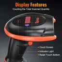 Tera Pro Series Wireless 1D 2D QR Barcode Scanner with Cradle Display Counting Screen Extra Fast Scanning Speed Ultra High Resolution Handheld Image Bar Code Reader for Warehouse Inventory HW0008