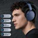 Bluetooth Headphones with Active Noise Cancelling (ANC), Wireless Over Ear Bluetooth Headsets with 35H Playtime, HiFi Stereo Foldable Headphones with Foam Ear Cups for Sports, Travel