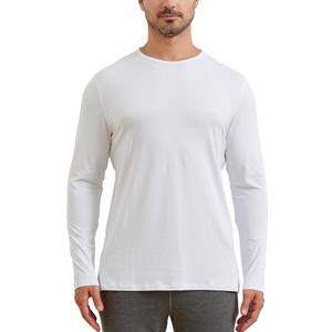 netdraw Men's Ultra Soft Bamboo Viscose Long Sleeve T-Shirt Crew Neck Comfy Lightweight Casual Pajama Lounge Shirt (X-Large, White)
