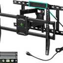 Greenstell TV Mount with Power Outlet, Full Motion Wall Mount for 47"-84" TVs, Swivel, Tilt and Extension Bracket with Dual Articulating Arms, Max VESA 600x400mm, Holds up to 132lbs
