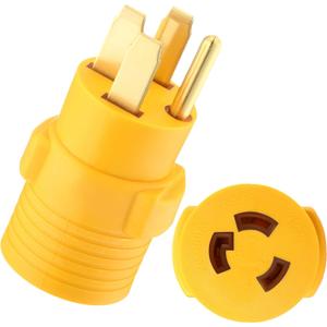 Kanayu RV Generator Welder Adapter Compatible with NEMA 14-50P to L6-30R, 50A 4 Prong Male Plug to 30A 3 Prong Locking Female Outlet Receptacle Generator Welder EV Charger Dryer Power Cord Adapter