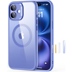 ESR for iPhone 16 Case, Compatible with MagSafe, Shockproof Military-Grade Protection, Magnetic Phone Case for iPhone 16, Classic Hybrid Case (HaloLock), Clear Blue | Shockproof, Magnetic Phone Case