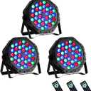 3-Pack DJ Stage Light for Parties LED Par Lights | 36LED, RGB, 9-Mode, Sound Activated, DMX Control, Uplighting for Wedding Club Christmas Disco Party Light