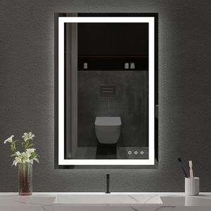 24x36 Inch LED Bathroom Mirror - Anti-Fog, Stepless Dimmable - Bathroom Mirror with Lights - 3 Color LED Mirror for Bathroom, IP54 Waterproof, Horizontal/Vertical