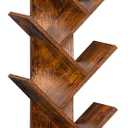 SHEEPAM 10 Tier Tree Book Shelf, Floor Standing Wood Bookshelf for Narrow Space, Storage Organizer Bookshelves for Books/CDs/Magazine, Bookcase with Shelves for Home Office, Living Room - Brown