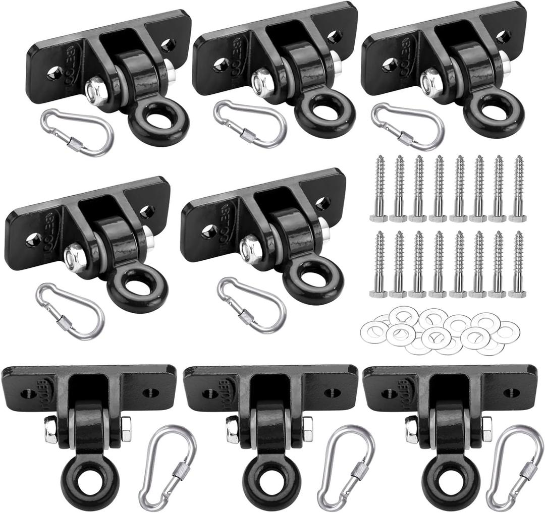BETOOLL Heavy Duty Swing Hangers Swing Set Hardware Playground Porch Yoga Seat Trapeze Wooden Sets Indoor Outdoor Set of 8