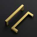 Ravinte 10 Pack Squre Cabinet Pulls 5 Inch Brushed Brass Kitchen Cabinet Handles Gold Kitchen Hardware for Cabinet Gold Drawer Pulls Square Cabinet Pulls Drawer Handles Come with Screwdriver