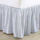 Laura Ashley Home - Cotton Ruffled Bedskirt, Lightweight Home Decor with Classic Style (Blue, Full)