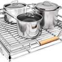 Pull out Cabinet Organizer, 18"W X 21"D, Heavy Duty Smooth Sliding Under Cabinet Shelves for Pots and Pans, Full-Extension Roll out Drawers, Slide out Organization for Home Kitchen Pantry (Chrome)