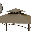 Tanxianzhe Grill Gazebo Replacement Canopy Top Cover 58 Double Tiered BBQ Roof ONLY FIT for Gazebo Model L-GG001PST-F (Khaki Ripstop)