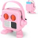 ABS Plastic Shells Carrying Case Compatible with Yoto Mini Player, Protective Cover Stand Up Carry Case for Mini Bluetooth Speaker (Pink)