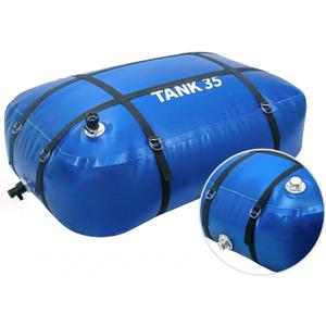 TPU Water Storage Bladder, 35 Gallon Portable RV Fresh Water Tank, Food Grade BPA Free Collapsible Flexible Container for Drinking, Camping, Irrigation & Emergency-Hurricane, Drought, Fire (3/4 GHT)