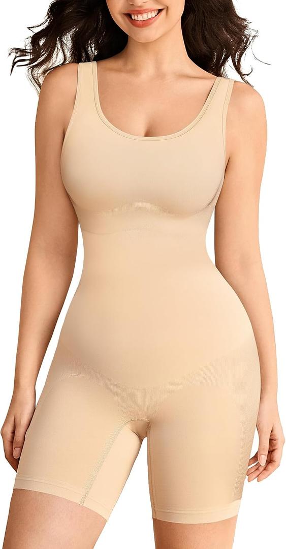 Nebility Bodysuit Shapewear for Women Tummy Control Body Shaper Waist Trainer Body Suit, L