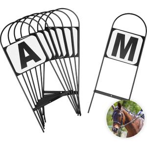 Soaoo 2 Pcs Dressage Letters Arena Markers Dressage Equipment for Equestrian Athletes and Events, Black (A,B,C,E,F,H,K,M Letters) ' Size: the frame of the dressage equipment is about 27 x 8.8 inches/ 69.5 x 22.4 cm, the letter is about 6.1 x 5.3 inch