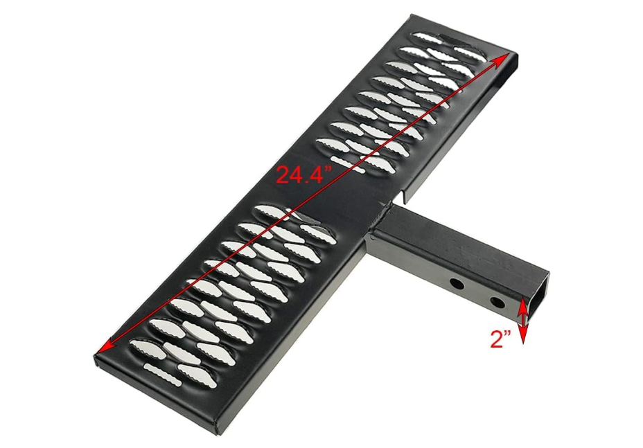 Rear Tow Hitch Step Bar Fit for 2" Receiver for Trailer Pickup Truck, Black