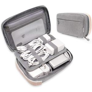 pack all Electronic Organizer, Cable Organizer Bag, Cord Travel Organizer for Cables, Chargers, Phones, USB cords, SD Cards (Gray)