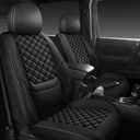 Wrangler Seat Covers 2018-2026 Full Set, Waterproof Leather Interior Sets with Lumbar Support Custom Fit for Jeep Wrangler JL 4 Door Unlimited Sahara/Sport/Rubicon X 392 Willys, Black