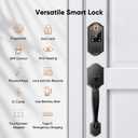 Fingerprint Smart Front Door Lock Set, Keyless Entry Door Lock with Handle, Smart Door Locks, Front Door Handle with Keypad and Deadbolt, APP Control, Touchscreen, Oil Rubbed Bronze