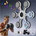 New Intelligent-Professional Music Boxing Machine,Large Size Intelligent Bluetooth Wall-Mounted Boxing Equipment, Boxing mat Exercise Machine, Suitable for Adults and Children (White Gray)