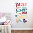 Pack of 5, Colorful Inspirational Quote Wall Decal-You’re Braver Than You Believe,Stronger Than You Seem,Smarter Than You Think, Positive Quote Sticker for Kids Room Nursery,Classroom Decor