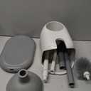 Eyliden Toilet Plunger and Brush, 2 in 1 Toilet Bowl Brush Plunger Set with Holder, Bathroom Cleaning Tools Combo with Caddy Stand (White)