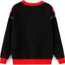 Disney Stitch Christmas Family Matching Snow Sweater Funny Holiday Long Sleeve Crew Neck Pullover Tops Festival Party Sets (Medium, Black Spiderman)