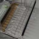 JASIWAY Dish Drying Rack in Sink, Expandable Stainless Steel Dish Drainers for Kitchen Counter, Dish Dryer Rack for Inside Sink, Over The Sink Dish Racks with Utensil Holder, Silver