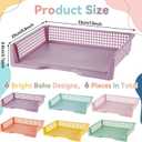 gisgfim 6 Pack Plastic Turn in Paper Trays for Classroom Pastel Storage Bin Basket Organizers for School Teacher Supplies Classroom Office Home Organization Storage Tray Holds 4A Paper File Document