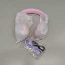 Riwbox WT-7S Kids Bluetooth Headphones Light Up, Foldable Stereo Wireless Headset, with Microphone and Volume Control, Comfortable and Durable, for PC/Tablet/TV/Travel(Purple) (Adjustable To Fit The Head Shape)