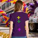 New Orleans Shirts for Women Fat Tuesday T-Shirt Holiday Party Tee Tops (Purple, M)