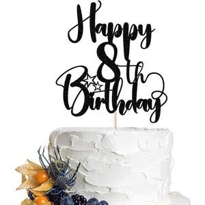 Happy Birthday 8th Cake TopperBoys/Girls 8thBirthday,8th Anniversary Party Cake Topper Decorations/Dinner Party Decorations (8)