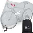 PRO BIKE TOOL Bicycle Cover  Transparent PVC Waterproof Outdoor Bike Cover  Protects from Weather, Dust, Rain, and Scratches  Ideal for Garage with Safety Loops and Storage Bag  30.3"x81.4"x47.2"