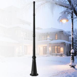 Universal Outdoor Post Light Pole, Black Cast Aluminum Pole with 2.36" Fitter Mount, 79in Tall Traditional Street Light Lamp Post for Pathway Driveway Parking Yard Entrance Lighting, 79 inch without Arm