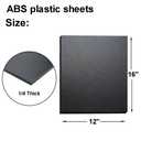 1/4" Thick Expanded Plastic Sheets, ABS Plastic Sheet - 12" X 16" Thin Rigid Plastic Sheet,Black Ideal for Signage, Displays, and Digital/Screen Printing (Matte & Textured Finish) 1-Pack