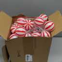 Deekin 30 ft Circus Carnival Party Decorations LED Red and White Striped Balls String Lights Battery Powered Carnival Circus Theme Decor with Extra Bulbs for Birthday Retro 70s Party