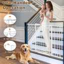 53.1-62.2" Extra Wide Baby Gate for Doorways No Drill, 30" Tall Auto Close Press Mounted Baby Safe Gate for Stairs, Walk Through Dog Gates for Doorways, White
