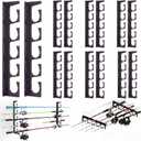 12 Pack Fishing Rod Holders for H5 Wall Ceiling Mounted Fishing Pole Racks Horizontal Pole Storage Holders for Garage Boats Door Rod Rack Summer Boat Accessories Nets Gifts Men