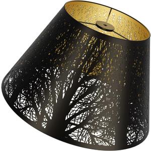Vintage Black Lamp Shade, Metal Lamp Shade, Large Lamp Shade, Bell Lamp Shades, Decorative Lamp Shades, 7" top x 13" Bottom x 7.8" High - Fits Lampshades for Floor Lamps,Llampshades for Table Lamp