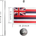 WXTWK 2 Pack American USA Hawaiian HI Desk Flag Small Mini US Hawaiian State Table Flags With Stand Base,United States State Festival Events Celebration Decorations