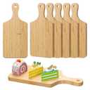 Lounsweer 6 Pcs Thicken Cutting Board Bulk Wood Board for Chopping Serving Charcuterie Material for Laser Engraving Mother' Day Wedding Housewarming Gift(Bamboo,11 x 5 Inches)