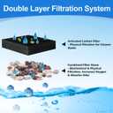 Aquatic Turtle Tank Filter Platform, 120 GPH, with Detachable Climbing Ramp Bridge, Quiet Water Filtration System, Terrarium Basking Decor
