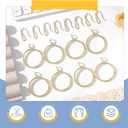 32 pcs Metal Drapery Curtain Rings Curtain Hanging Rings and 32 pcs Metal Curtain Drapery Pin Hooks for Window Door Shower Curtain, 30 mm/1.18 inch Internal Diameter (Gold)