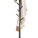 Haddockway Wooden Coat Rack Stand with 8 Hooks New Zealand Pine 3 Adjustable Coat Standing Tree Easy Assembly for Coats, Hats, Scarves and Handbags for Entryway, Hallway, Bedroom, Office