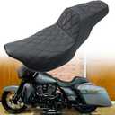 MOJINLI 2 up seat Fit for Harley Touring Driver Passenger Seat Harley Touring Street Glide Road King Electra Glide Road Glide 2009-2023 Black