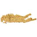 Totally Bamboo Destination Long Island Shaped Serving and Cutting Board, Includes Hang Tie for Wall Display 22"L x 6.5"W x 0.63"Th