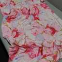YESNO Women's Summer Maxi Dresses Casual Floral Short Sleeve V Neck Boho Beach Vacation Swing Dress with Pockets EVF (Pink, XXL)