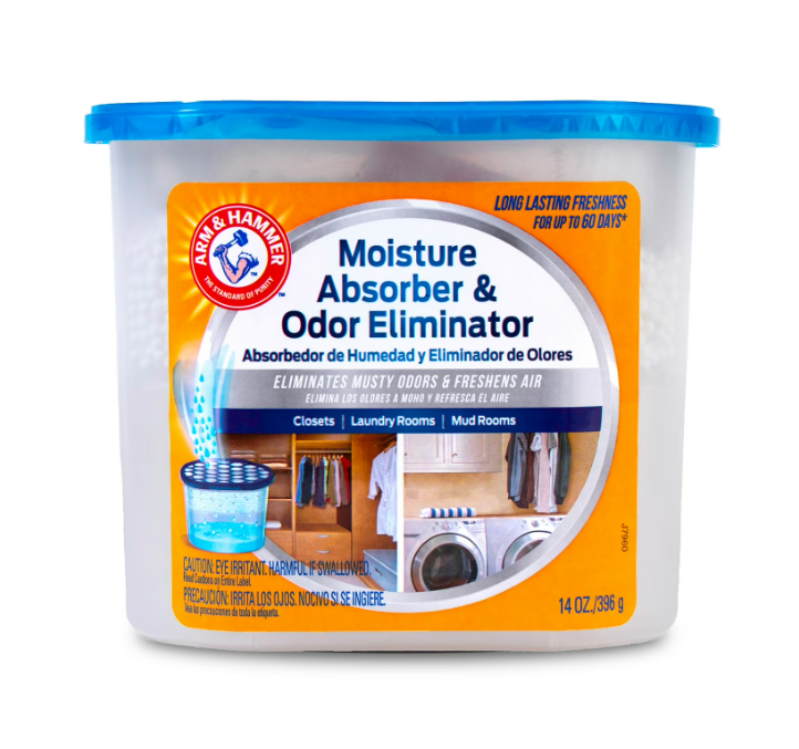 Arm & Hammer Fragrance Free Refillable Moisture Absorber and Odor Eliminator 14 oz. Tub 2 Pack