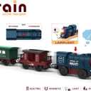 Battery Operated Train for Wooden Track, 3Pcs Motorized Train Toy for 3 4 5+Years Old Boy Girl Toddlers, Electric Trains Compatible with Thomas & Friends, Brio and Chuggington