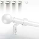 Hei!Dear White Curtain Rods for window 20 to 40 Inches(1.67-3.33 Feet), Adjustable 5/8 inch, Heavy Duty Decorative Drapery Rods,Small Window Rods Set,Size: 18"-45",White